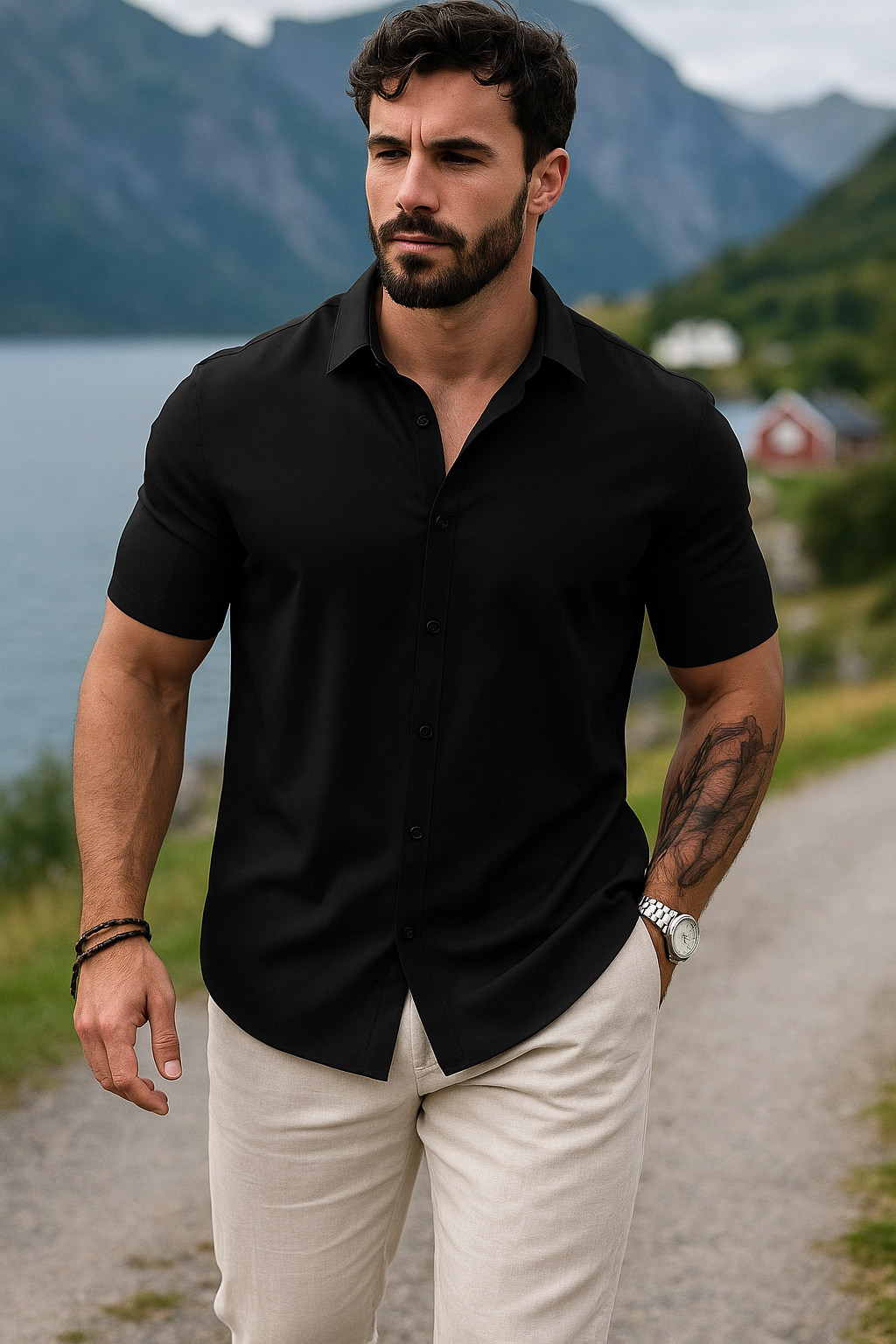 Ren Eleganse – Svart Skjorte for Alle Anledninger